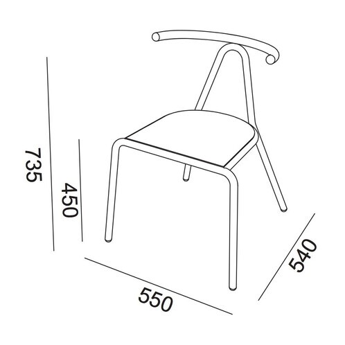 B-Line - Toro Stuhl Sitzfäche geflochten - Strichzeichnung