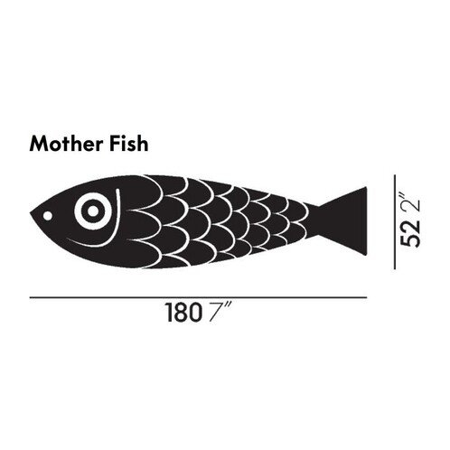 Vitra - Mother Fish and Child Holzfigur/-fisch - Strichzeichnung