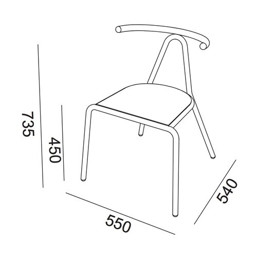 B-Line - Toro Stuhl Sitzfläche Esche - Strichzeichnung