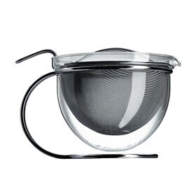 600mL Stainless Steel Glass Teapot mono 'filio' 
